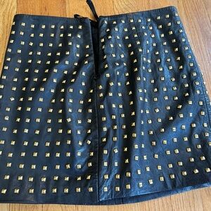 Nicole Miller Atelier leather skirt with studs